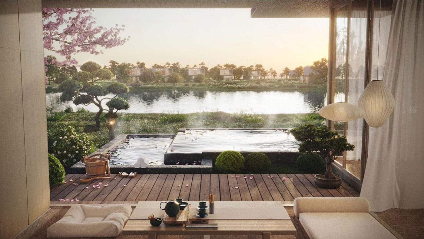 Sống tận hưởng tại Ecovillage SaiGon River với khoáng nóng dẫn vào từng căn biệt thự.