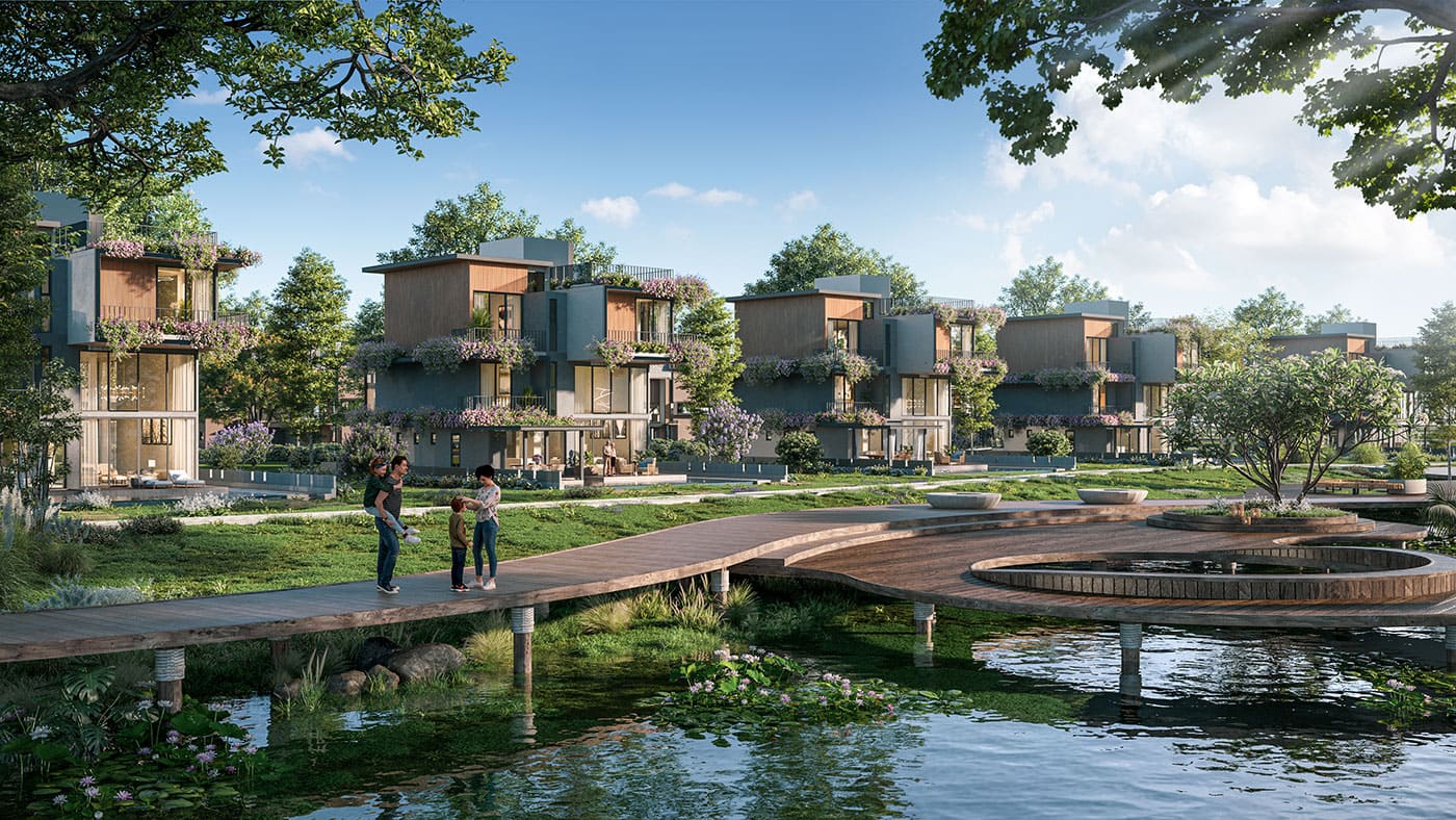 Hình ảnh biệt thự Đơn Lập RiverFront Villas tại The Riverwalk thuộc dự án EcoVillage Saigon River.